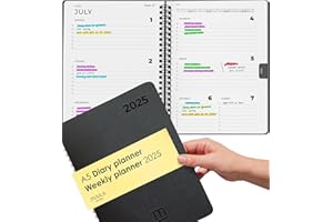 MILULA STUDIOS A5 Diary 2025 - Appointment Planner 2025 - Work Diary 2025 A5 January to December 2025 - For more organisation - Weekly Planner 2025 - Academic Diary 2025 - Minimalist Planner Calendar 2025