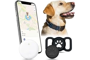 CHINOXIA Cat Tracker, Dog Tracker, GPS Cat Trackers Collar(Only ISO), No Monthly Fees & Real-Time Location Tracking, Waterproof, Pet Trackers for Cats, Anti-Loss, Ideal for Pet Safety & Tracking, Cute White