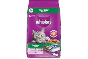 Whiskas Tuna Dry Cat Food, Bag of 7Kg, for Adult Cats 1+ Years, Complete Nutrition and Great Taste Cat Dry Food