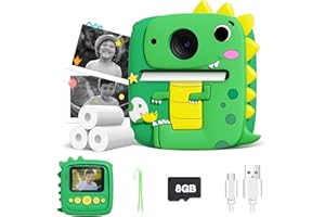 LENUDAR Kids Camera Instant Print, 1080P Kids Digital Camera, Girls Boys Toys Age 3-9, Christmas Birthday Gifts Toys for 3 4 5 6 7 8 9 Year Old Boys Girls (Green)