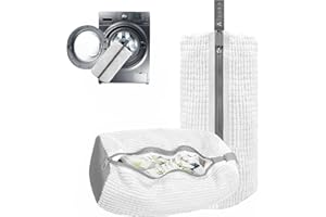 Aluusy Bolsa Lavadora Zapatillas, 2 Piezas Bolsa de Lavado de Zapatos Grande con Pelusa de Limpieza de 360°, Bolsa para Lavar Zapatillas Reutilizable con Cremallera (Blanco)