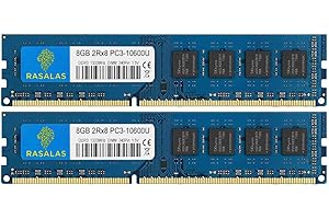 Rasalas PC3-10600 DDR3 1333 16GB Kit (2x8GB) DDR3 1333MHz 2Rx8 PC3 10600U 8GB RAM 240 Pin 1.5V CL9 Desktop Memory RAM Module