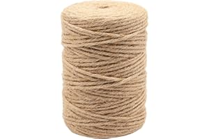 YIKAOMAI® 100m Natürliches Jutegarn, Gartengarn, Bastelgarn, Dekorationsgarn, für Geschenke, Gartenpflanzen, DIY Basteldekorationen (3mm-100M-230G)