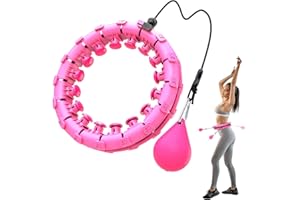 BlueFire Hula Hoops Fitness, 24 Nœuds Cerceau de Fitness Réglable et Détachable,Weighted Hula Hoop avec Balle de Gravité,Fonction de Massage Fitness et de Perte de Poids, Convient Aux Aébutants Adultes