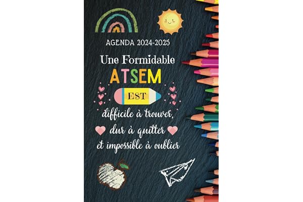Agenda ATSEM: Planificateur Semainier , Cadeau institutrice maitresse maternelle