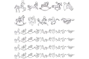 ‎PH PANDAHALL PandaHall Elite 100 stücke 10 Stil Pferd Charms Anhänger Antike Silber Tibetische Legierung Tiere Pferd Pferdesport Perlen Charme für DIY Armband Halskette Schmuck Machen