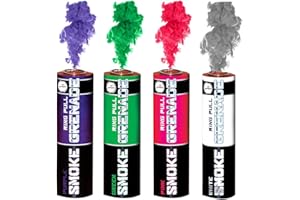 EXCLUSIVE ONLINE RING PULL SMOKE GRENADES Pack of 4 Colors (Pink, Purple, Green and White)