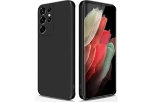 GiiYoon Funda para Samsung Galaxy S21 Ultra 5G,Case de Silicona Suave de TPU Funda Protector de Goma Fexible Prueba Liviano y a Delgado de Golpes Antirrayas para Teléfono S21 Ultra 5G(Negro)