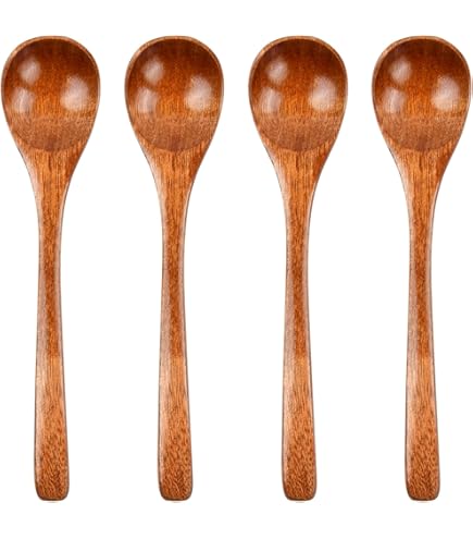 Dokeno 4 Pièces Petite Cuillères En Bois Cuillères à Miel Pour Thé