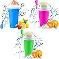 Jorunb Slushie Maker, TikTok Magic Quick Frozen Smoothies Cup, Double Layer Squeeze Slushy Maker, Cool Portable Squeeze Ice Cup, Birthday Gifts for Kids (3pc)