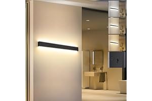 KUKAK LED Applique Murale intérieur,30W 3000K/4000K/6000K Lumière Lampe Murale,Moderne Aluminium Luminaire Murale,Up Down Éclairage,Appliques Murales pour Chambre,Couloir,Salon, Escalier 96CM Noir