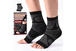 COSYTAREN Plantar Fasciitis Socks 1 Pairs,Ankle Compression Socks,Ankle Support Brace for Ligament Damage,Achilles Tendonitis Support for Men and Women,Alleviating Joint Pain,Black -M (Women 5.5-9 Man 5-8.5)
