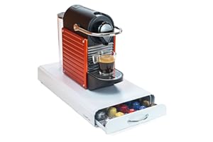 Castell Deco - Cassetto organizer compatibile con capsule Nespresso, 100% metallo, capacità 50x, per conservare dispenser capsule da caffè.