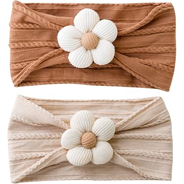 Lot De 3 Bandeaux Bébé Fille - Arcs Élastiques Doux - 0-3 Mois - Coffret Cadeau Adorable