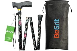 ‎BEGRIT BeGrit Gehstock Klappbar für Damen Bunt Elegant Höhenverstellbar - Spazierstock mit Blumen, Krückstock - Geschenke für Mutter, Herren, Geburtstag, Thanksgiving, Neujahr