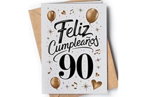 GREETING CARDS FOR EVERYONE Tarjeta de 90 Cumpleaños - Tarjeta de Felicitación Graciosa para alguien que cumple 90 años - Regalo Original para 90 Cumpleaños para él, ella, hombre, mujer, mejor amigo, amiga... - Feliz EU 50