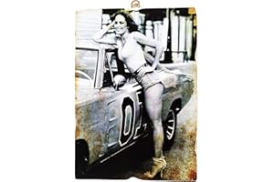 KUSTOM ART Quadro Quadretto Stile Vintage Daisy Duke (Catherine Bach) nel Film Hazzard da Collezione Stampa su Legno