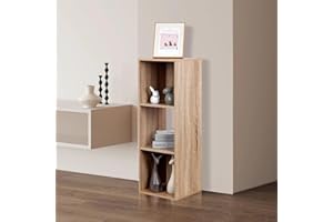 PACHIRA E-COMMERCE PACHIRA 3 Tier Cube Wood Bookcase Oak,1 * 3 Solid Bookshelf Cube Storage Unit Open Storage Shelves For Books Clothes Toys Shelving Unit Storage Cube Unit For Living Room Bedroom Hallway Office