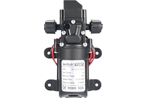VerRich 12V Water Pumps 12 Volt Diaphragm Pump 70W 4 L/Min 1GPM 0.9MPA M18*1.5mm Connectors for Faucet Garden Water Tap Caravan
