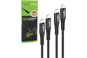 I-LEFANTE Cable de carga para Bosch Intuvia, Kiox, Nyon (antiguo) eBike Display | 35 cm de longitud | Función OTG | Micro USB a iOS Teléfono | para ciclocomputador | 2 uds.
