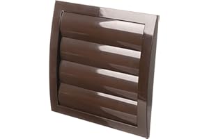 LIRAST Ø 125mm Marrone Griglia di Ventilazione in Plastica con Alette a Gravità - Griglie D'Aerazione con Rete Anti Insetti