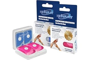 HIONFURT Bracelets d'acupression - 2 paires Camou Bleu, Camou Rose