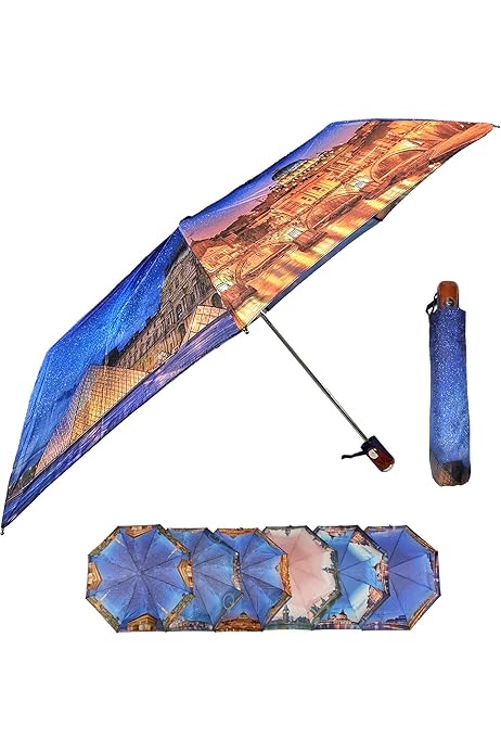 Ombrello Pieghevole Amexo Mini - Ultraleggero, UPF50+, Per Sole E Pioggia, Con Custodia, 6 Costole - Foto 4