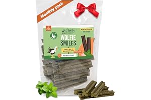 WOLF BELLY NATURAL PET GOODNESS Wolf Belly - Dental Stick per Cani Naturali (28 pz) 93% Tacchino e Menta Senza Cereali | Igiene Dentale & Alito Fresco | Calmante | Delizioso Sapore di Carne | Ricco di Proteine - Prodotto in Europa