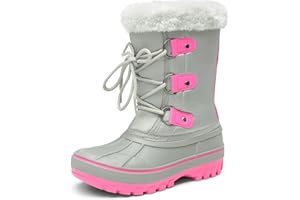 DREAM PAIRS Bambini Ragazza Stivali da Neve Inverno Stivaletti Impermeabile Antiscivolo Caloroso Stivali Ragazzino