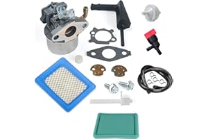 OxoxO Kit de carburador de carburador prefiltro de aire para Briggs & Stratton 798653 697354 790290 791077 698860 con filtro de aire 491588 491588S