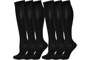 Kuzimua 6 par podkolanówek uciskowych, podkolanówki, skarpety do biegania dla kobiet i mężczyzn, do uprawiania sportu, biegania, lotu, podróży, ciąży, medyczne skarpety uciskowe