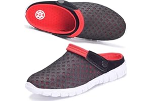 HSYOOES Mules et Sabots Homme Femmes Respirant Chaussure de Jardin Antidérapant Eté Piscine de Jardin Pantoufles Clogs Sandales de Plage à Enfiler