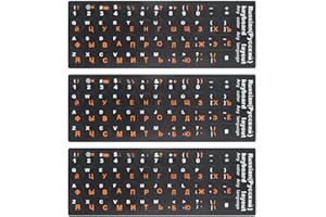 Lucocia 3 Stück Russische Tastaturaufkleber, Kyrillische Tastaturaufkleber Russische Wasserdichter Tastaturaufkleber Universelle Aufkleber Universal Tastatur Aufkleber Ersatz Aufkleber für Laptop