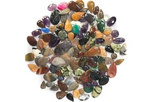 Gemkora 100 Carats Natural Mix Gemstones Wholesale Cabochons Lot, Jewelry Making Loose Gemstone, DIY Stones, Wire Wrapping, Reiki, Wikka, Healing Crystals, Bulk Gemstone Deal, 2 to 4pcs