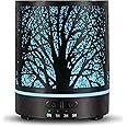 Essential Oil Diffuser Aroma Diffuser - Electric Fragrance Air Diffuser with Waterless Auto-Off 4 Mist Modes Ultrasonic Scented Diffuser 7 LED Night Light for Home Office - 300ml Metal Forest