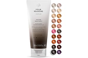 Four Reasons Color Mask - Coffee - (27 Colors) Toning Treatment, Color Depositing Conditioner, Tone & Enhance Color-Treated Hair - Semi Permanent Hair Dye, Vegan and Cruelty-Free, 6.76 fl oz