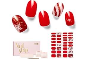 NAILOG Pellicola per Unghie, 34Pcs Strisce per Unghie in Gel Semi Polimerizzato Adesivi e Decalcomanie per Unghie di Qualità da Salone per Donne Ragazze (Santa is Here)