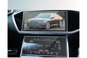 BIBIBO A*udi A6 Film de protection d'écran en verre trempé 9H pour A*udi A6/A7 C8 2019-2022 Film de protection d'écran GPS Navigator Anti-rayures et anti-traces de doigts