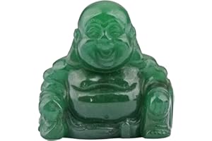 ‎NUPUYAI Nupuyai Grün Aventurin Lachender Buddha Figur Edelstein Kristall Glücksbuddha Heilstein Glücksbringer Feng Shui Dekoration