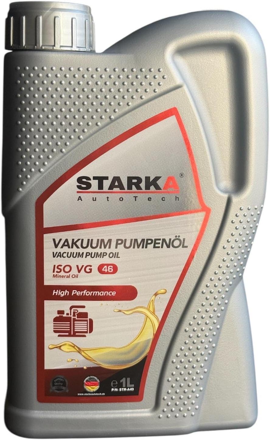 Starka Autotech Aceite de bomba de vacío ISO VG 46 de alto rendimiento para servicio de aire acondicionado y taller de coche, 1 litro, para R134a y R1234yf