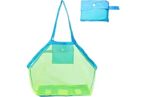 Codirom Large Mesh Beach Bag, Lightweight Mesh Beach Tote with Zipper for Storing Beach, Travel Necessity