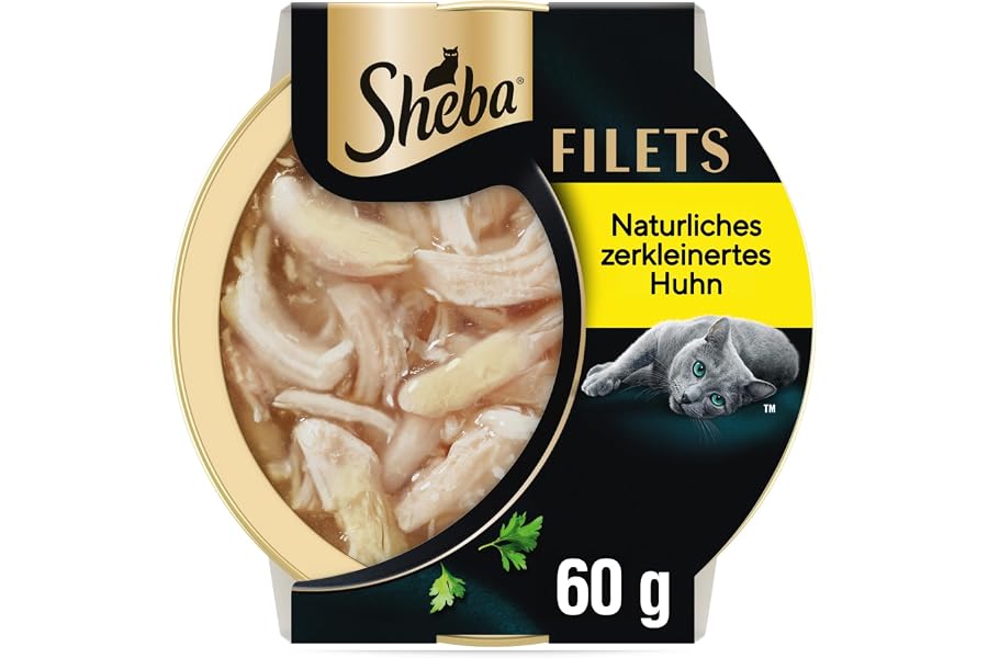 SHEBA Filets Adult Katzenfutter in Sauce mit Huhn 16 x 60g Schale