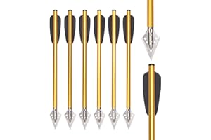 NIKA ARCHERY Flechas de Perno de Ballesta de Aluminio de 6,6 "con Puntas Anchas para práctica de Ballesta de Pistola de 50-80 LBS Flechas de Ballesta de Pistola