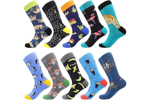 Herrstrumpa Crazy Färgglad Strumpa för Män Bomullsstrumpor Andas Och Bekväm Galen Nyhet Funky Sportsockor Kontorsstrumpor Pre