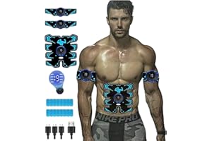 Jenylu EMS Muscle Stimulator, Abdominal Trainer Electric Abdominal Muscle Trainer Muscle Trainer, Home Electric Exercise Equipment, Rechargeable Core Strength Trainer Man Woman