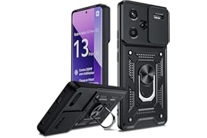 LeYi Etui do Redmi Note 13 Pro Plus 5G, etui ochronne na aparat [Slidable] Odporny na wstrząsy z pierścieniem TPU odporny na wstrząsy etui Xiaomi Redmi Note 13 Pro+, czarny