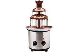 JUNG CAMRY CR4488 Edelstahl Schokobrunnen mit Schmelzfunktion 0,65 L, 3 Ebenen, 320W, Schokoladenbrunnen für Zuhause, Fließfu