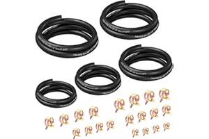 mxuteuk 25pcs 3.3Ft 5-Größe Kraftstoffleitung Schlauch-Kit - 3/8"1/2"5/16"1/4"3/16"ID NBR Gummi Kraftstoffschlauch mit Schlauchklemmen für kleine Motoren Automotive Ersatz Kraftstoffschläuche