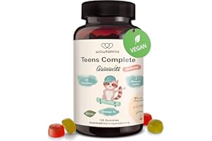 ‎WOWTAMINS wowtamins Teens Complete zuckerfrei - Vitamine für Jugendliche (30-Tage-Vorrat) - Multivitamin Gummies mit Omega 3 - Nahrungsergänzungsmittel für das Immunsystem mit Vitamin C, D3, B12, Zink & mehr
