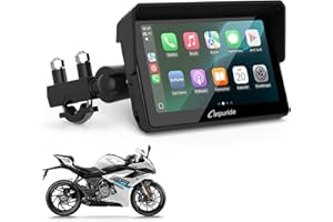 Carpuride W502 Motorrad-Carplay und Android Auto, IP67 Wasserdichtes Tragbares Autoradio, 5-Zoll-IPS-Touchscreen, Navigation/Siri für Motorräder